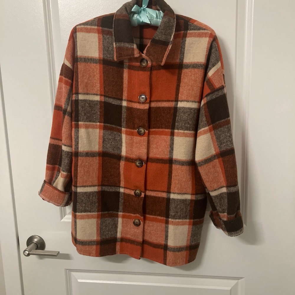 Plaid Button-Up Shacket